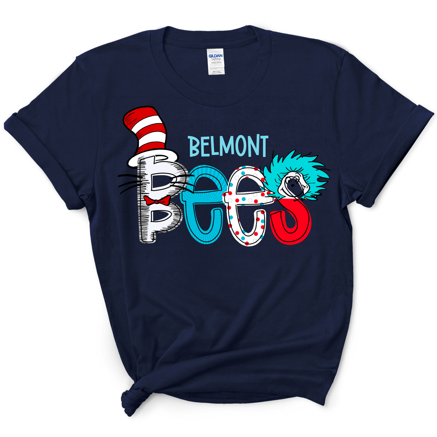 Read Across America Bees- Navy Short Sleeve