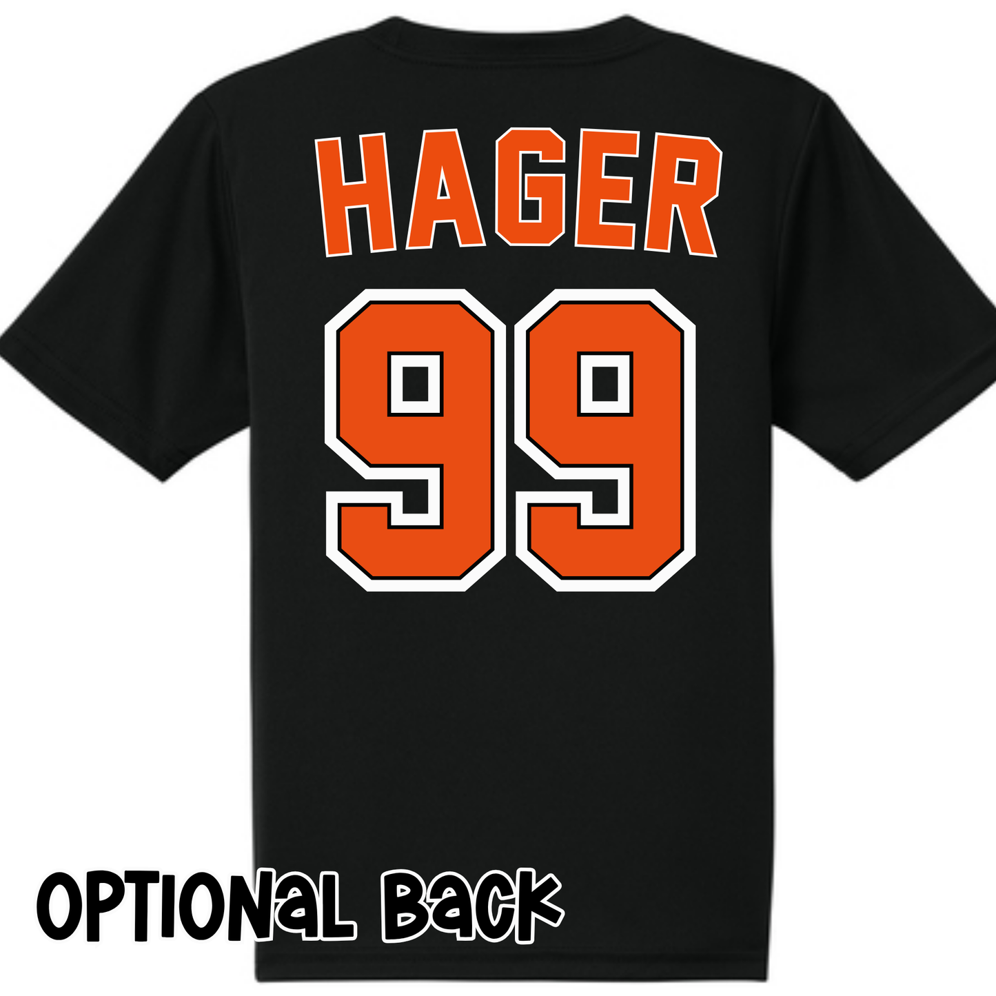Ducks Logo with Optional Back- Black Short Sleeve