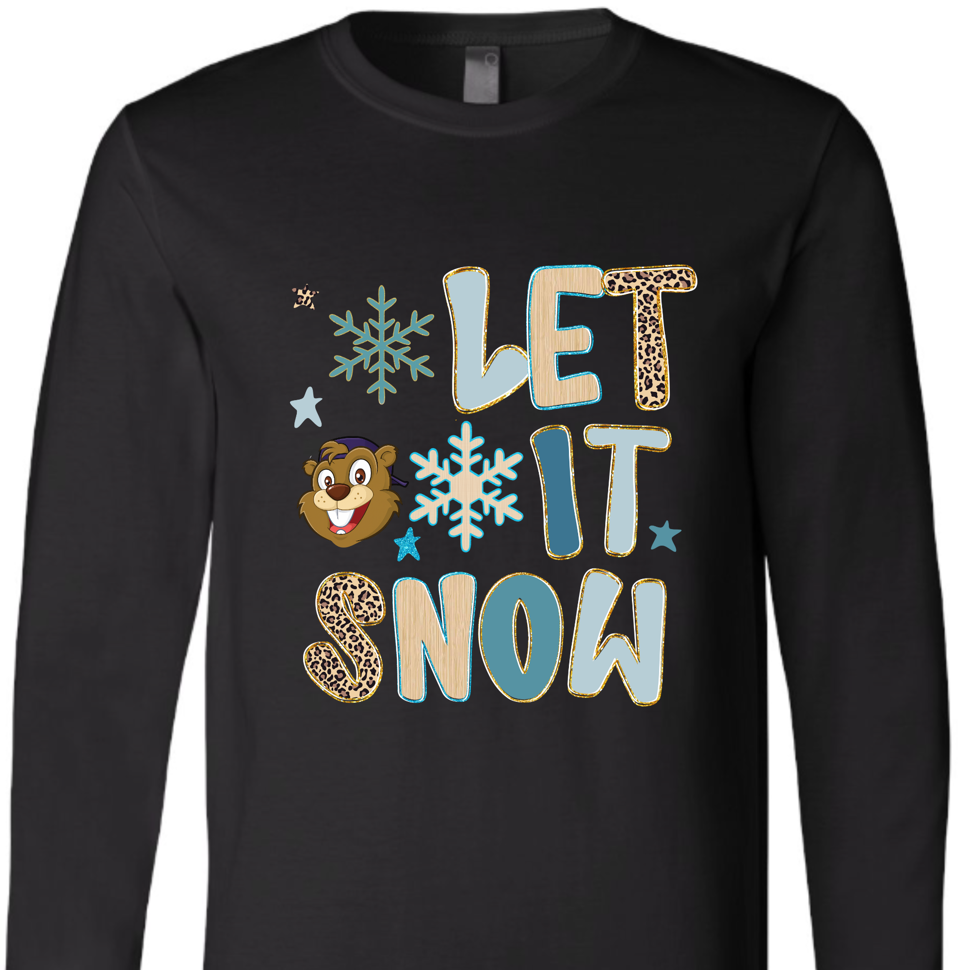 BES Let it Snow - Black LONG SLEEVE