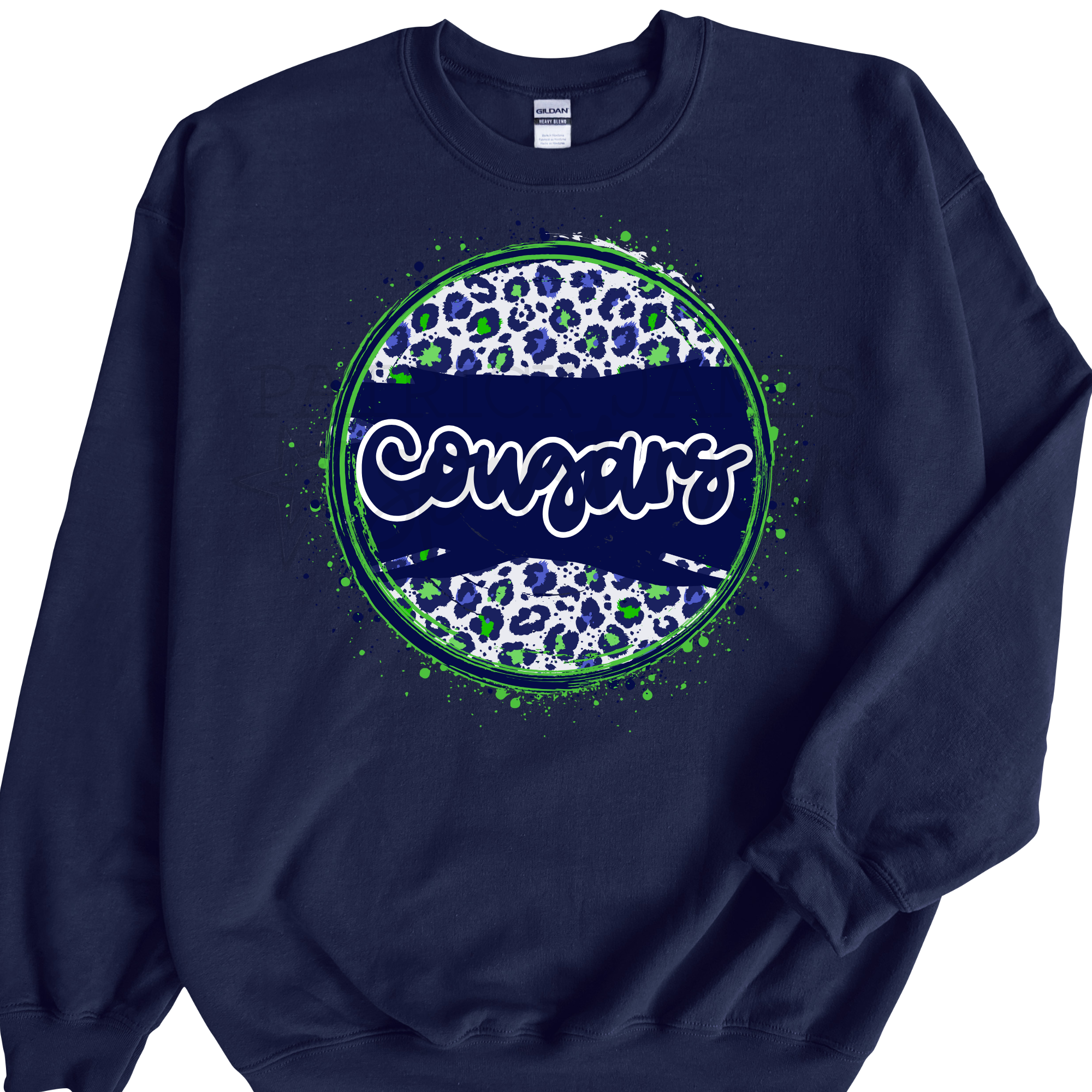 Splatter Circle Cougars Navy - SWEATSHIRT