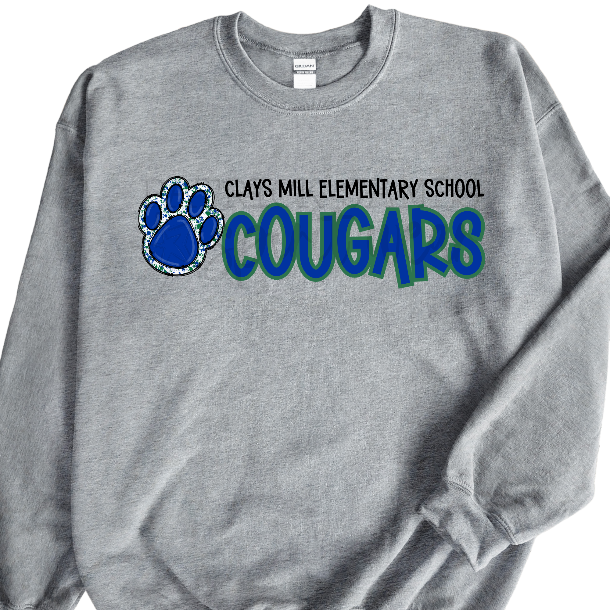 Paw Print Cougars Grey - SWEATSHIRT