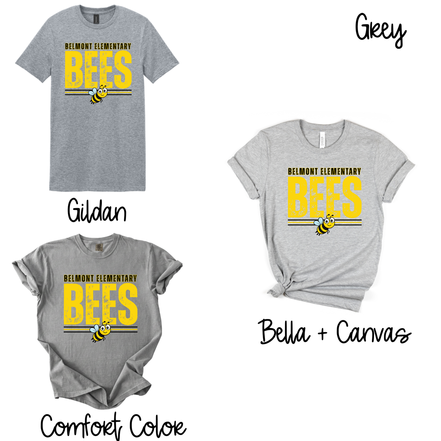 Distressed Bees- Heather Grey