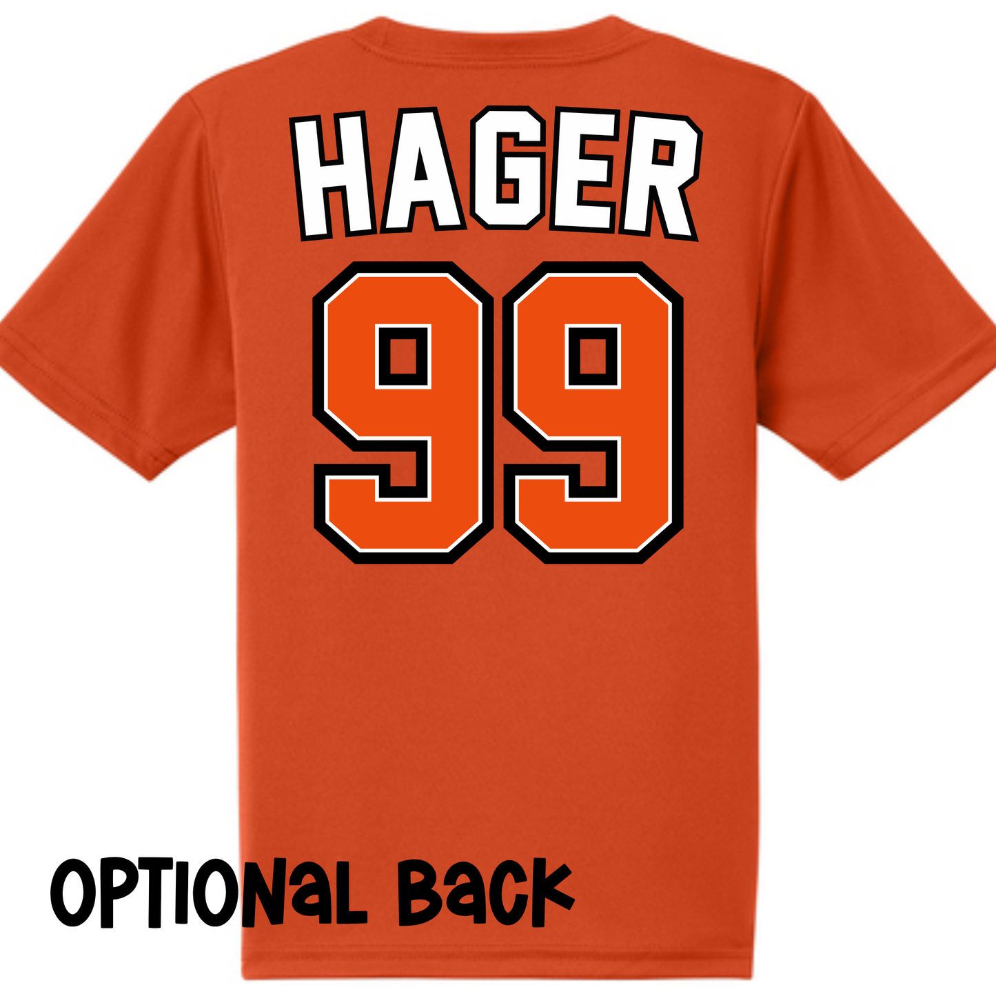 Ducks Logo with Optional Back- Orange Short Sleeve