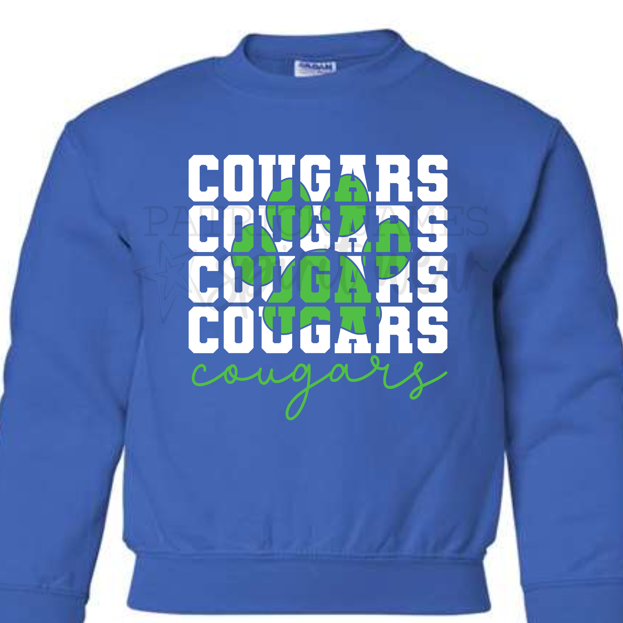 Paw Print Knockout Cougars Royal - SWEATSHIRT