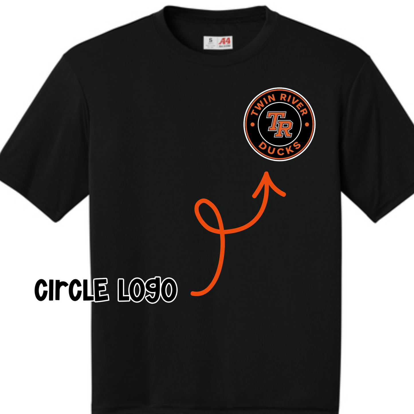 Ducks Logo with Optional Back- Black Short Sleeve