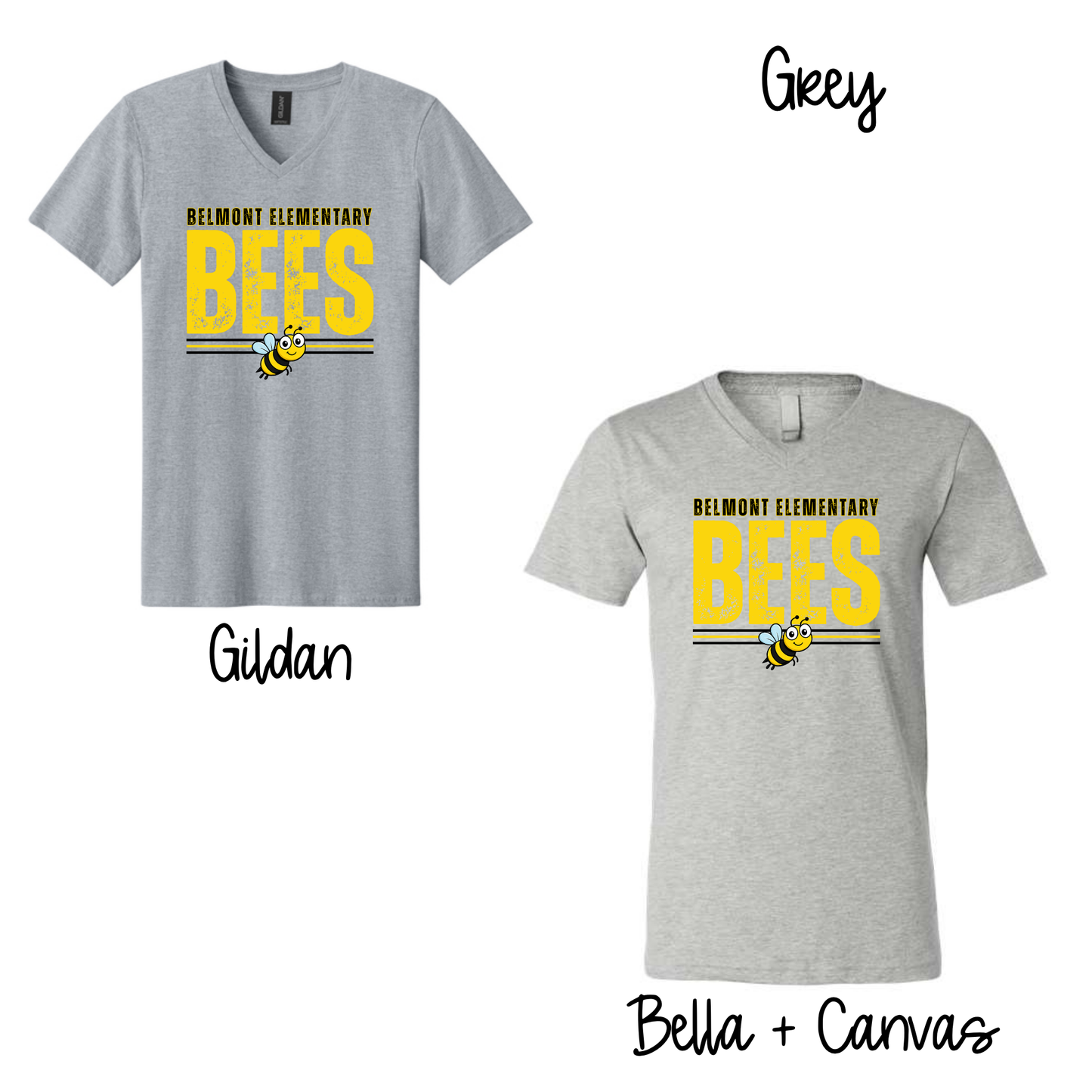 Distressed Bees- Heather Grey
