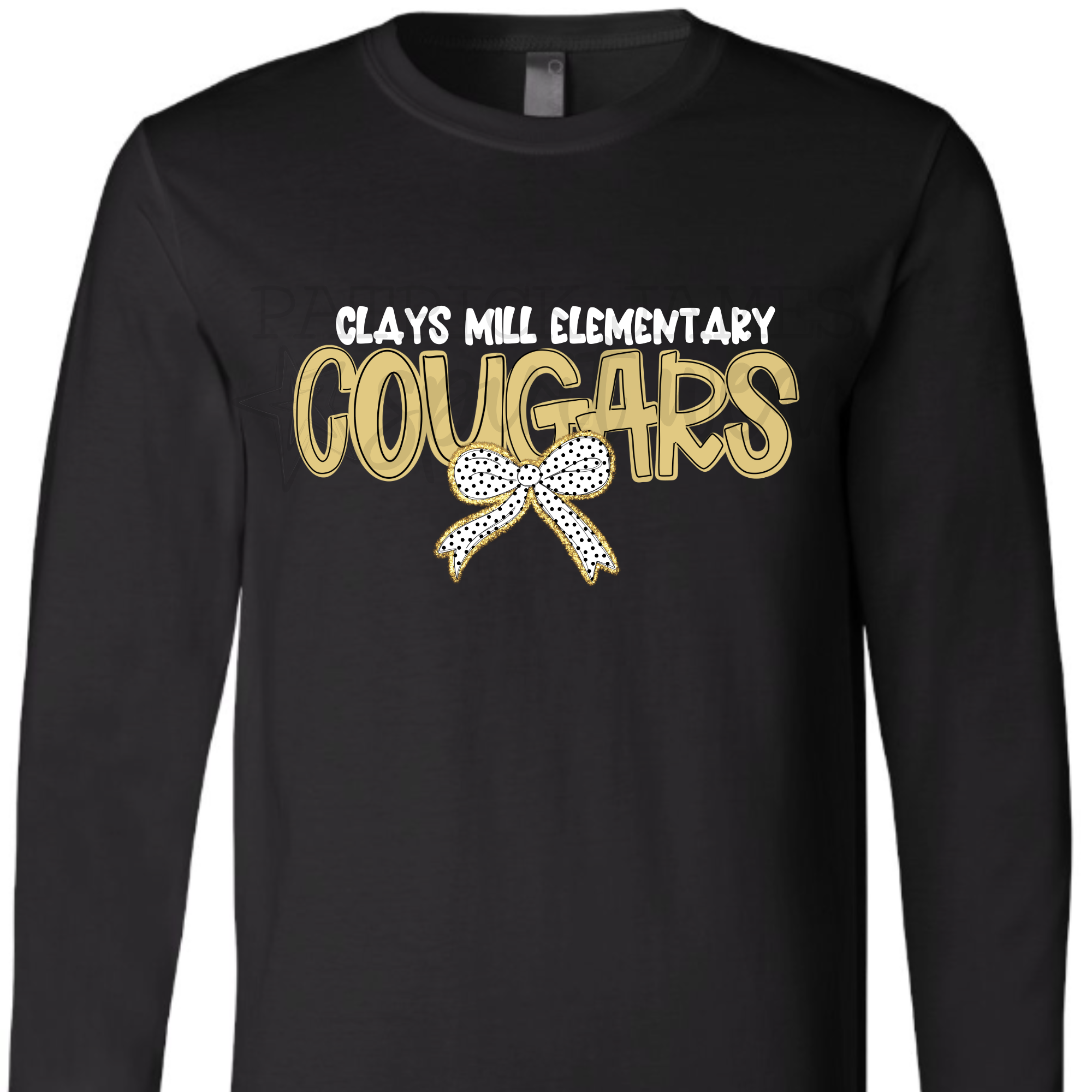 Dottie Bow Cougars Black- LONG SLEEVE