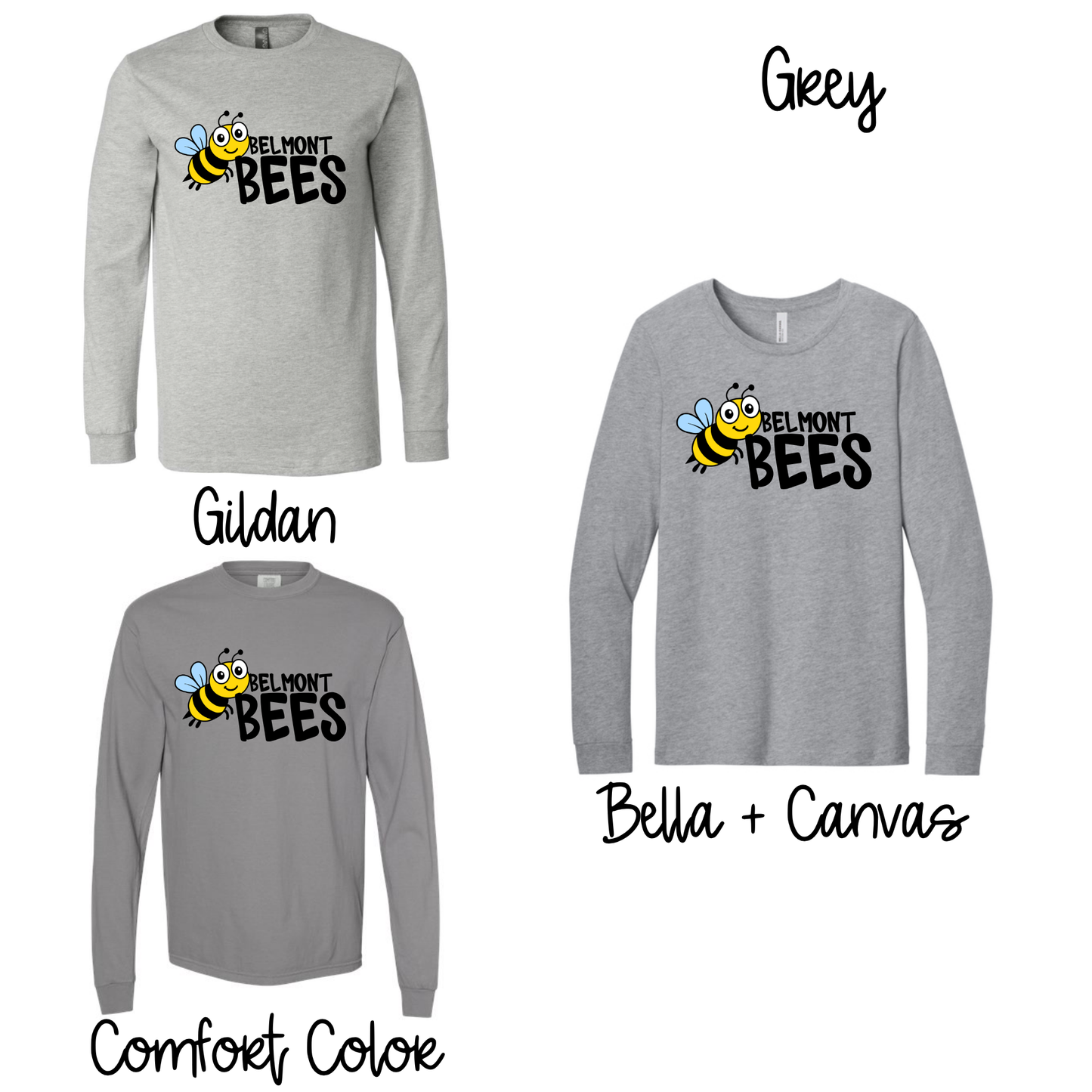 Belmont Bees- Heather Grey