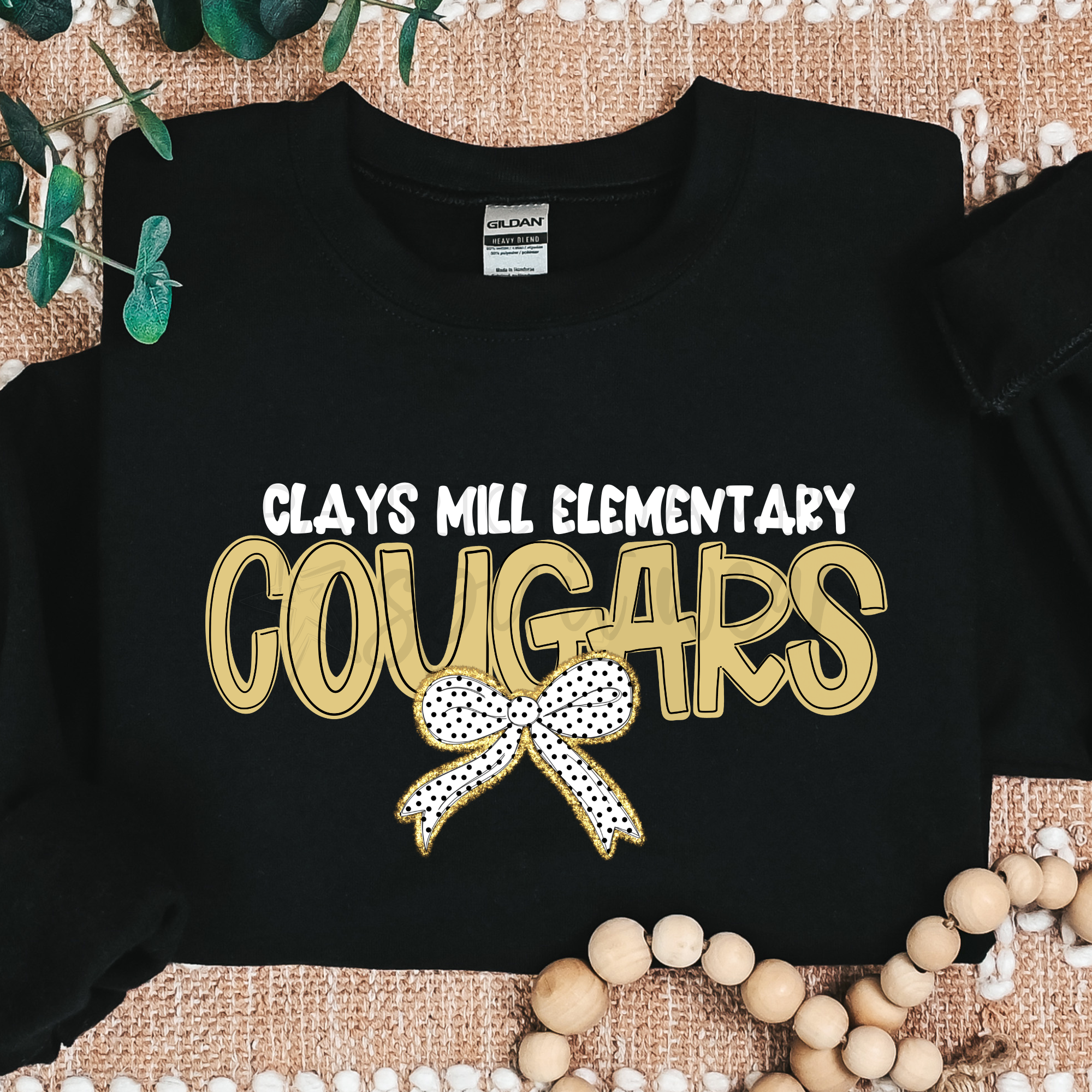 Dottie Bow Cougars Black- SWEATSHIRT