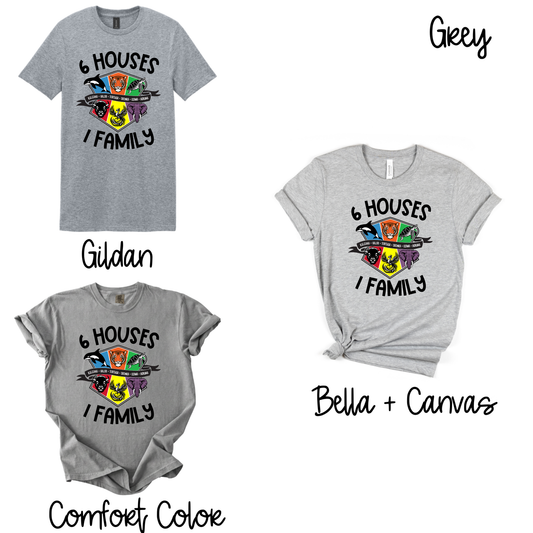 6 Houses, 1 Family- Grey Short Sleeve