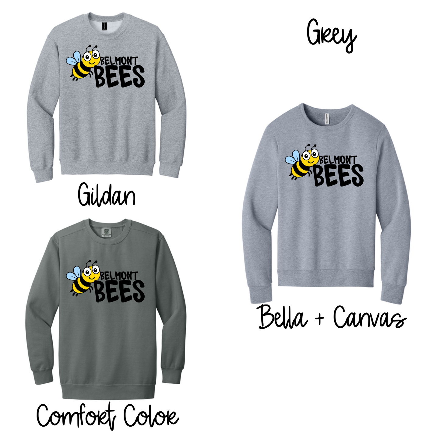 Belmont Bees- Heather Grey
