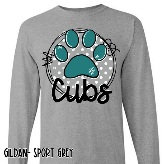 Polka Dot Cubs- Grey Long Sleeve