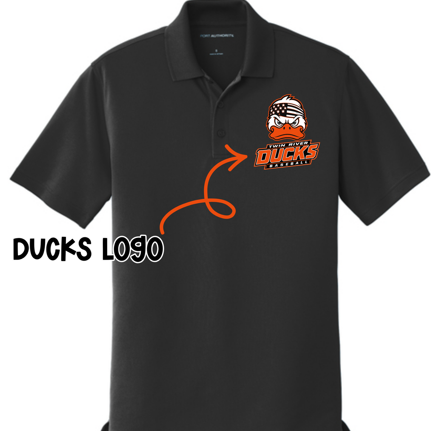 TR Ducks Black Golf Polo