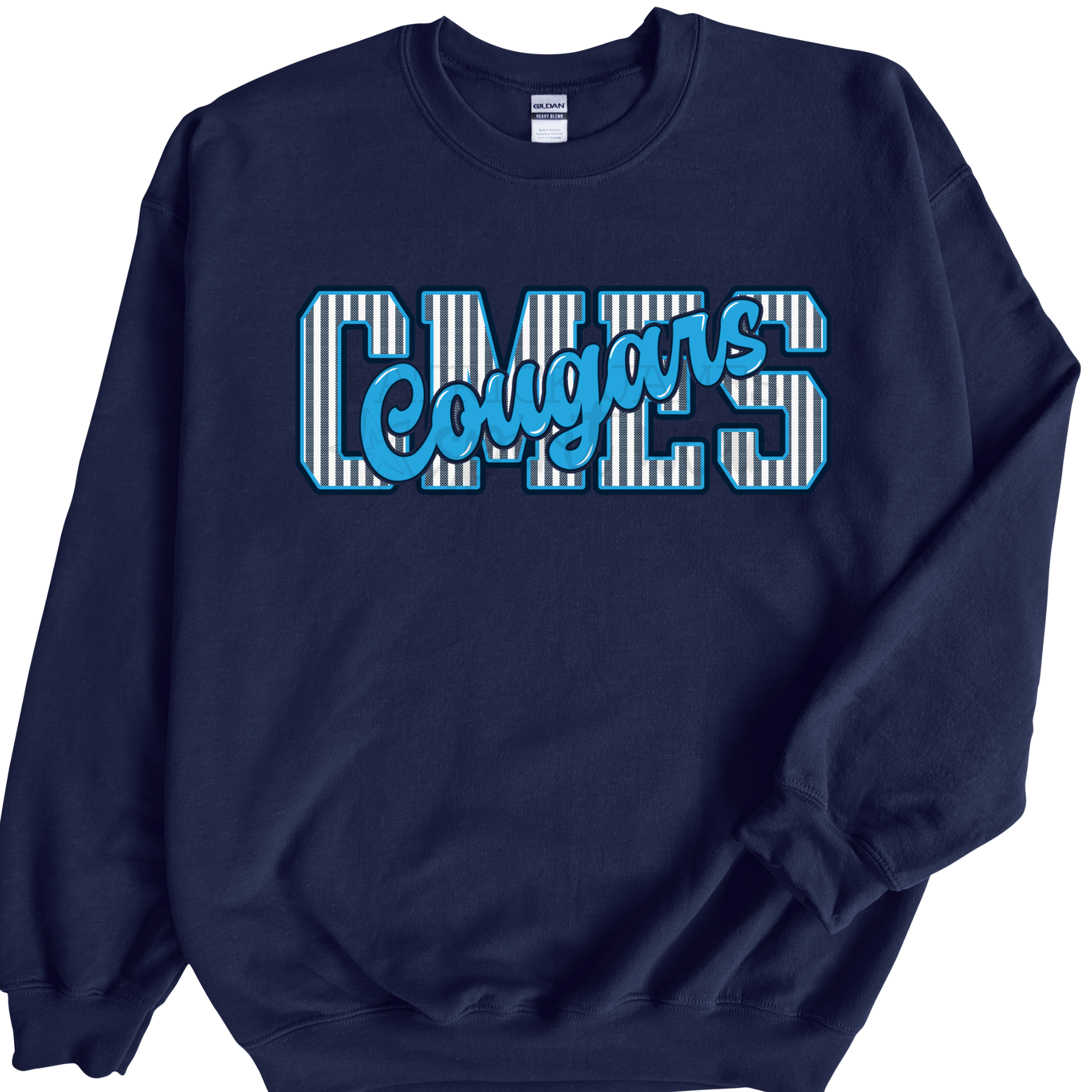 CMES Cougars Seersucker Navy - SWEATSHIRT