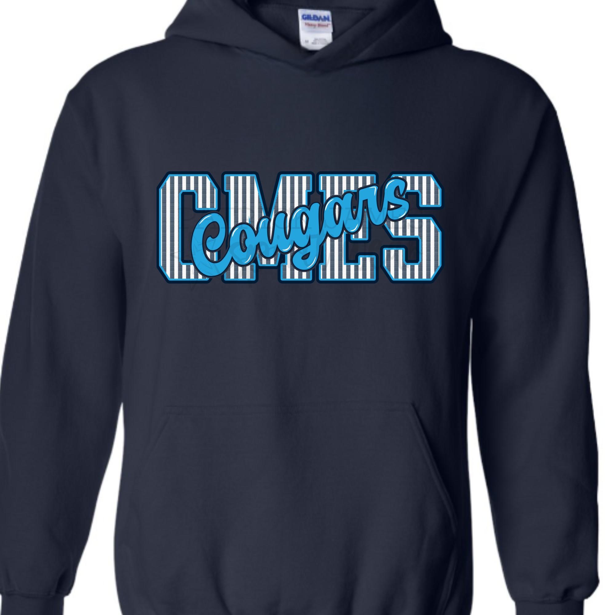 CMES Cougars Seersucker Navy - SWEATSHIRT