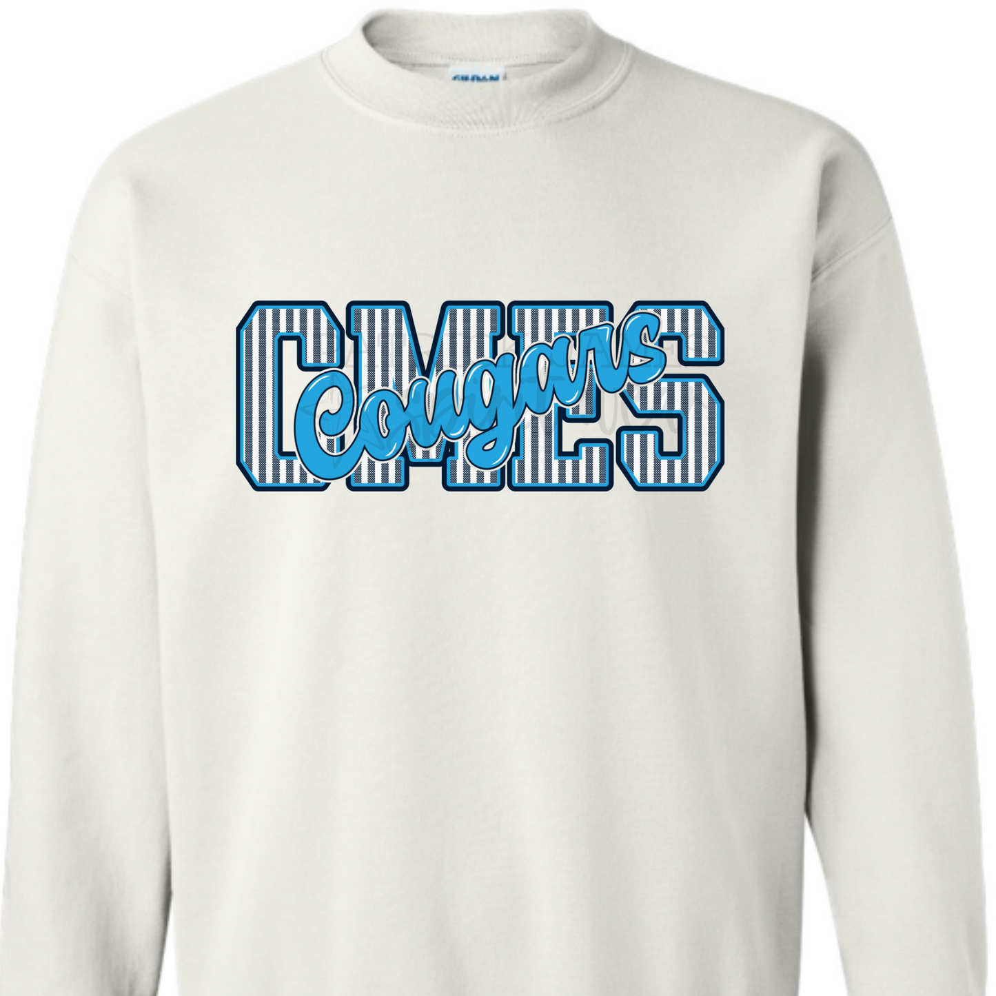 CMES Cougars Seersucker White - SWEATSHIRT