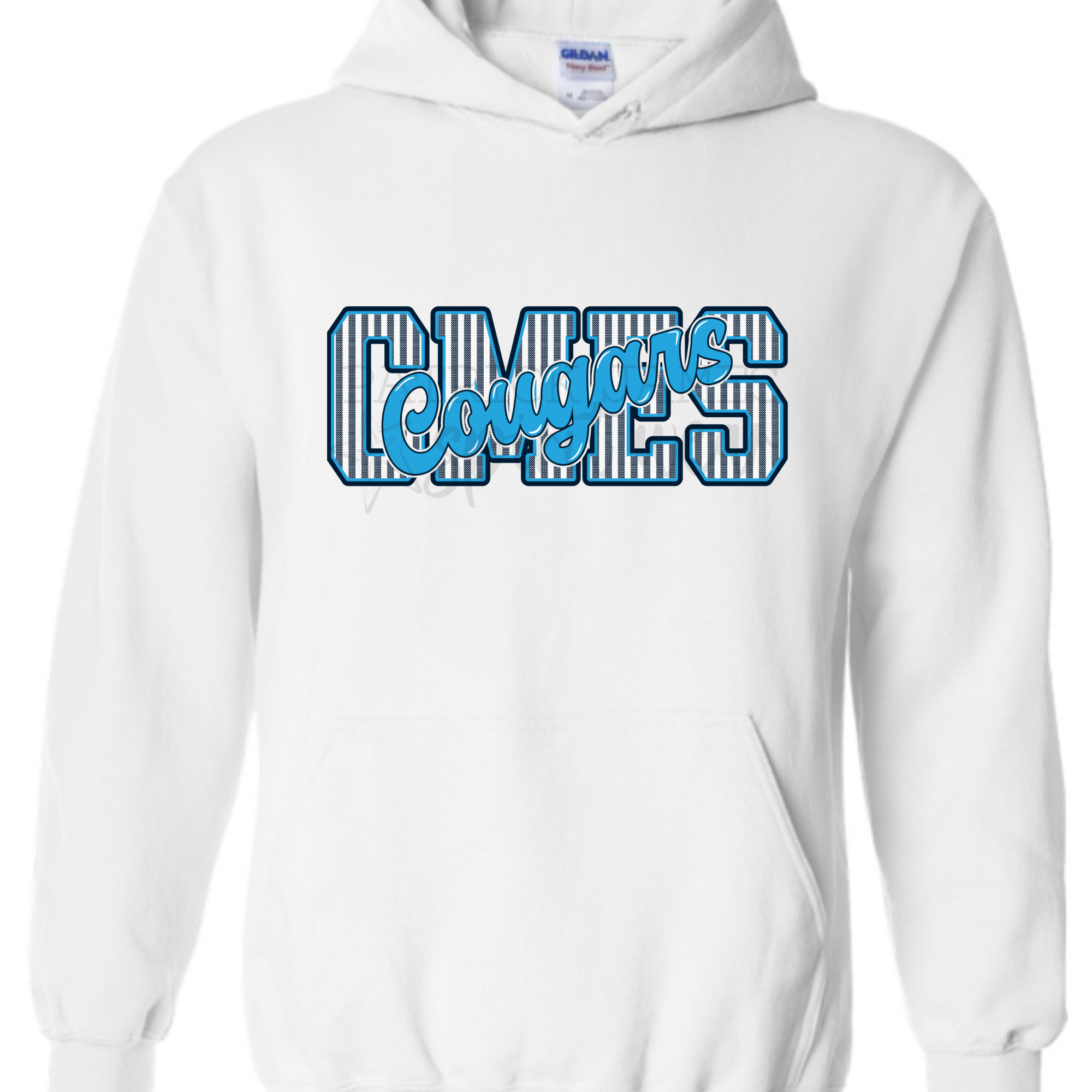 CMES Cougars Seersucker White - SWEATSHIRT