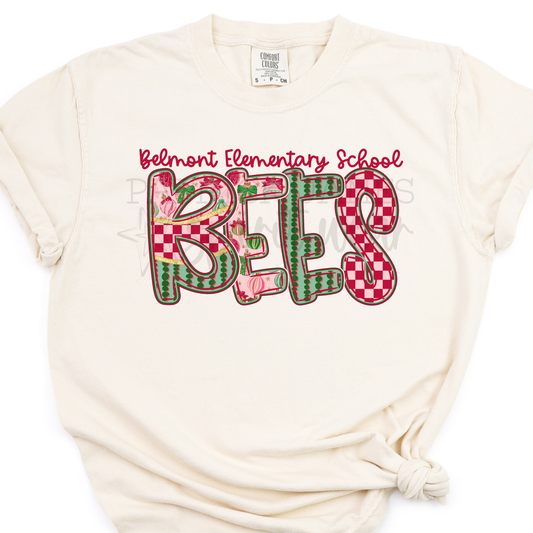 Deck the Halls Bees- Ivory Short Sleeve
