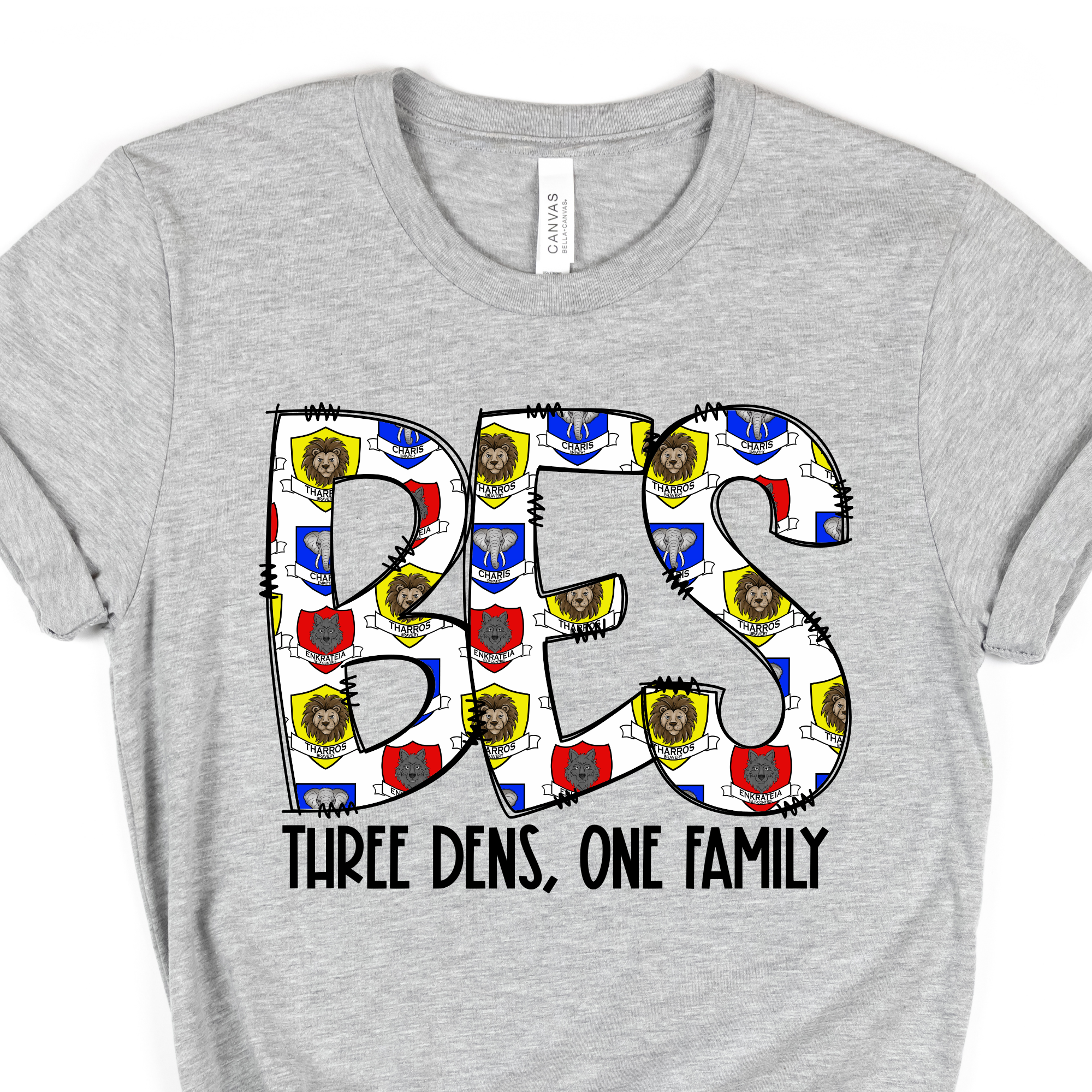 BES - Three Dens - Grey SHORT SLEEVE