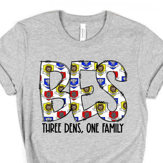 BES - Three Dens - Grey SHORT SLEEVE
