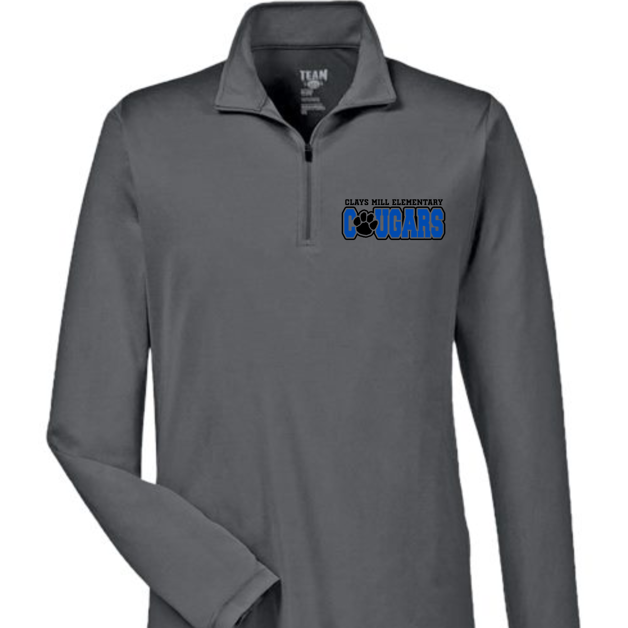 Cougar Paw Grey Men's Zone Performance Quarter-Zip Pullover