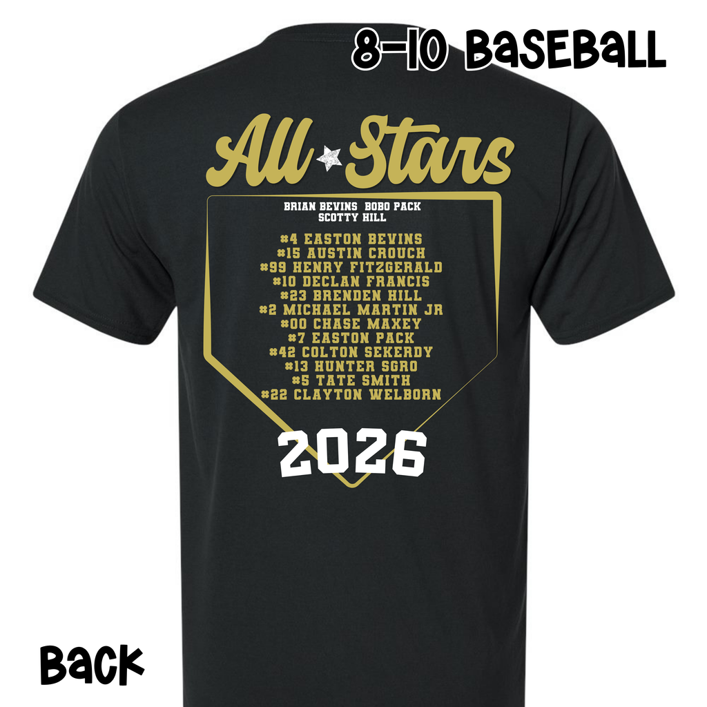 8-10 BASEBALL- All Stars Plate