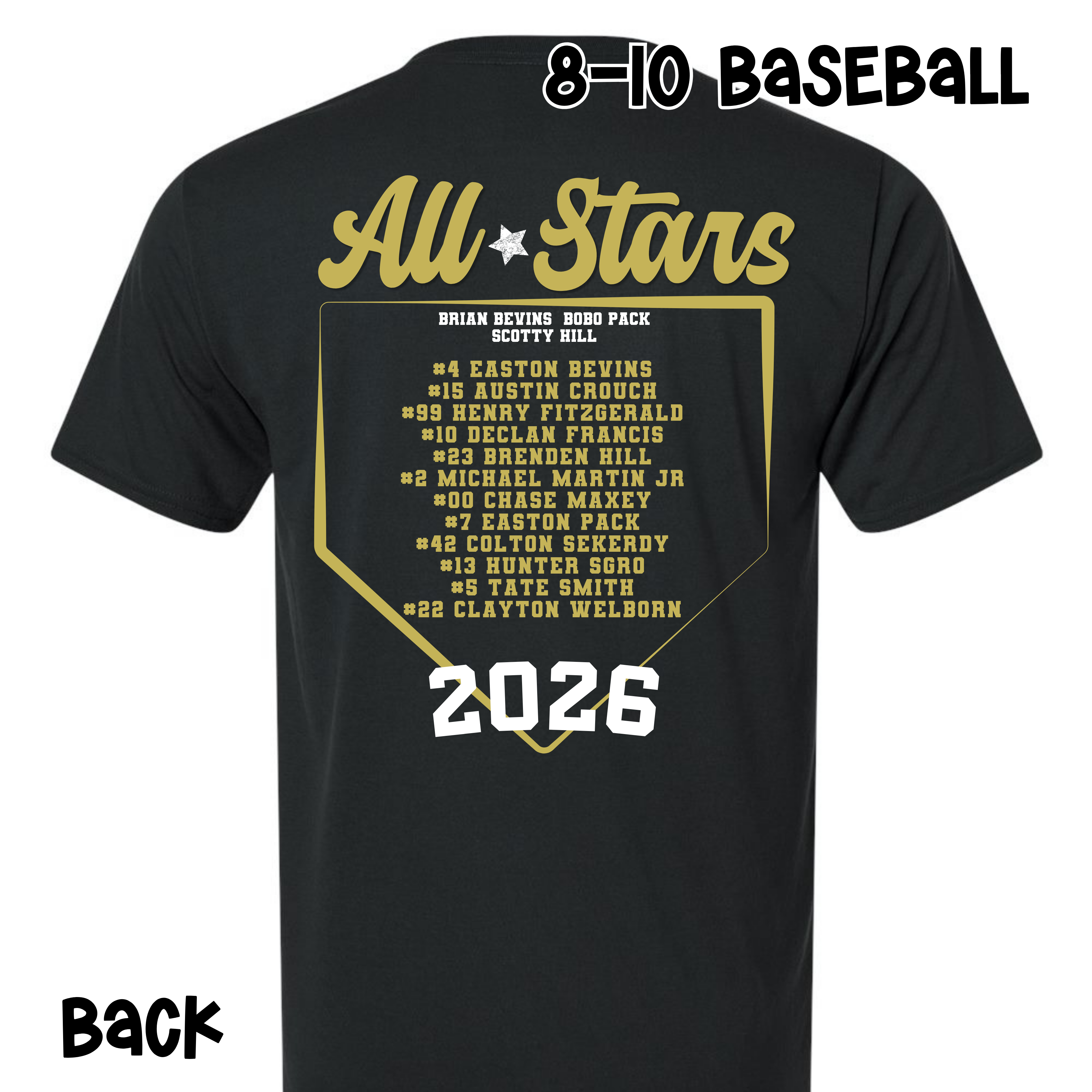 8-10 BASEBALL- All Stars Plate