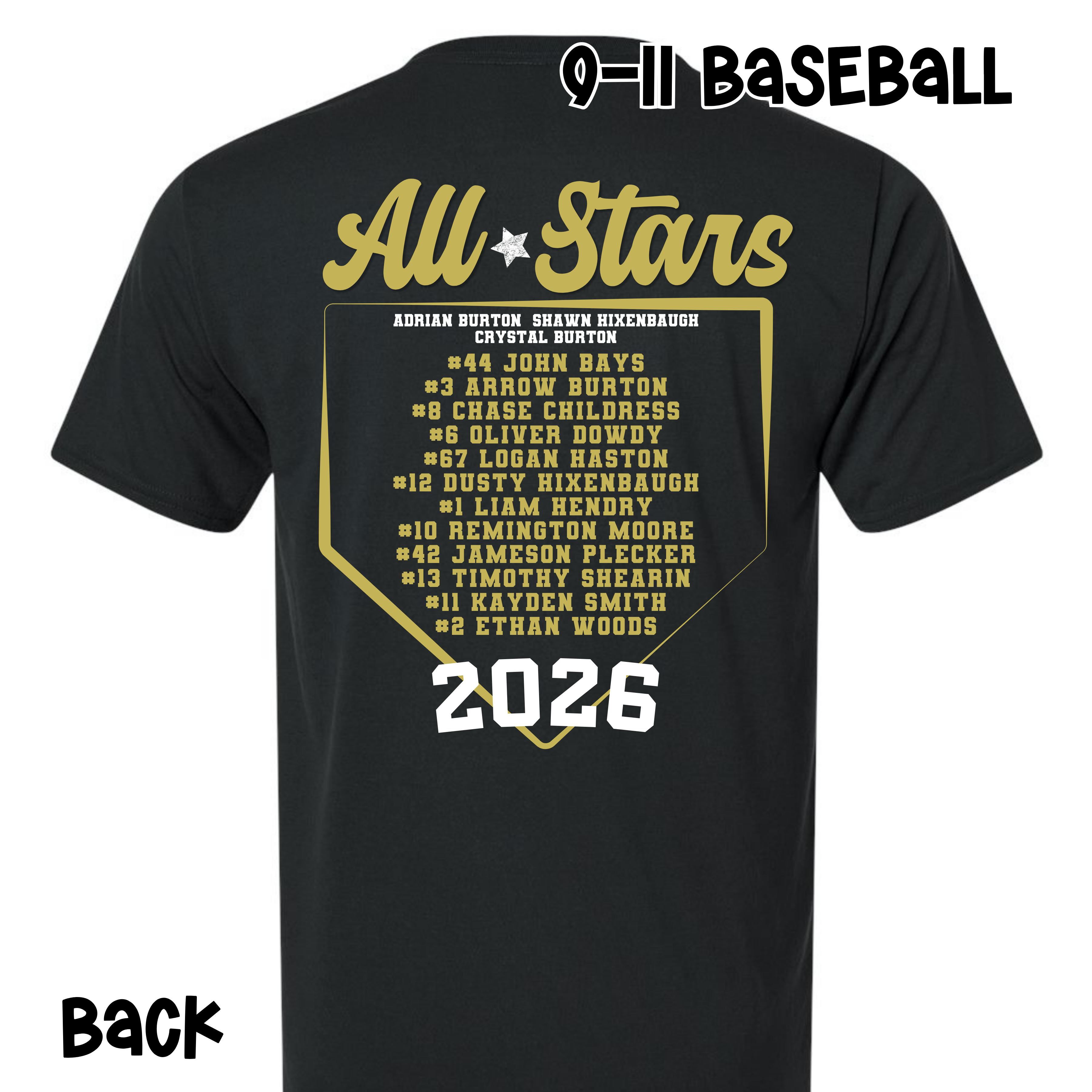 9-11 BASEBALL- All Stars Plate
