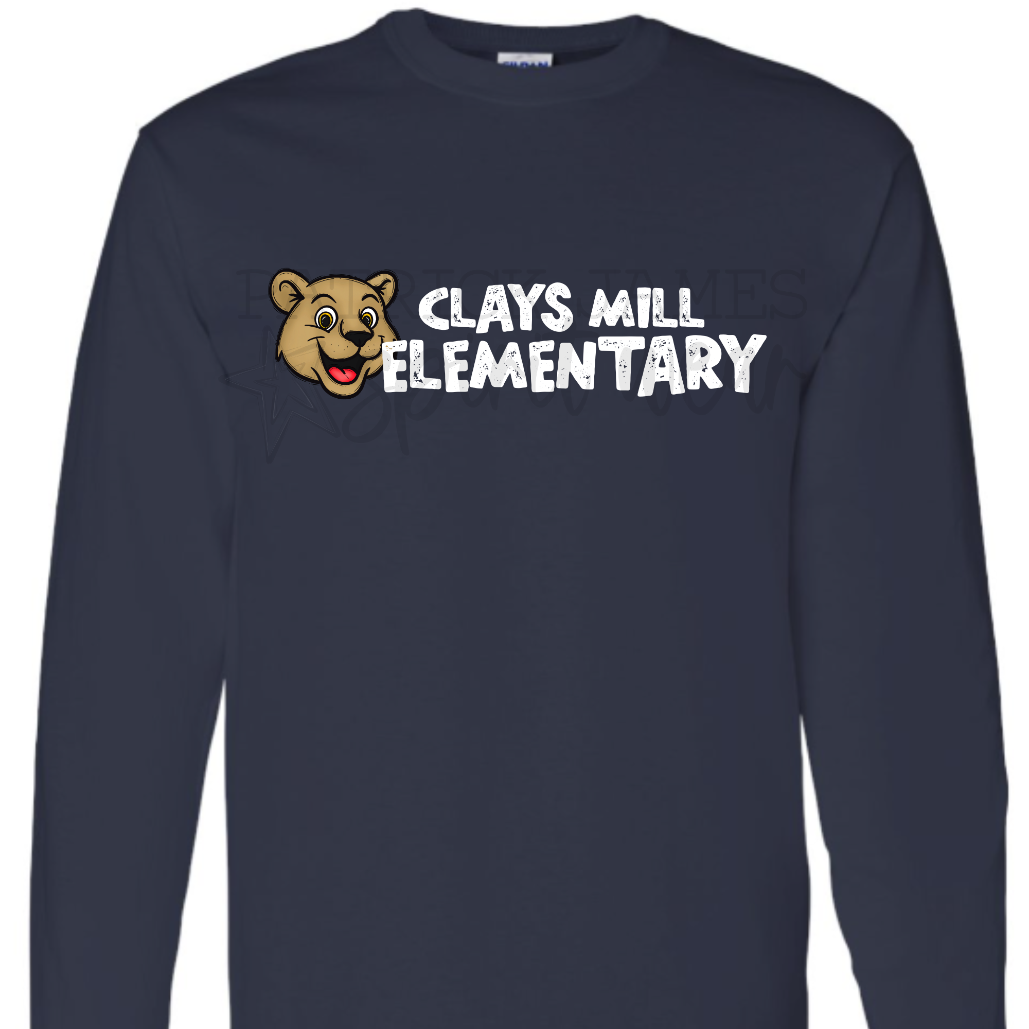 Simple Cougars Mascot Navy - LONG SLEEVE