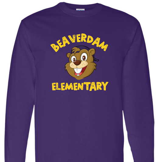 Beaverdam Elementary Mascot - Purple LONG SLEEVE