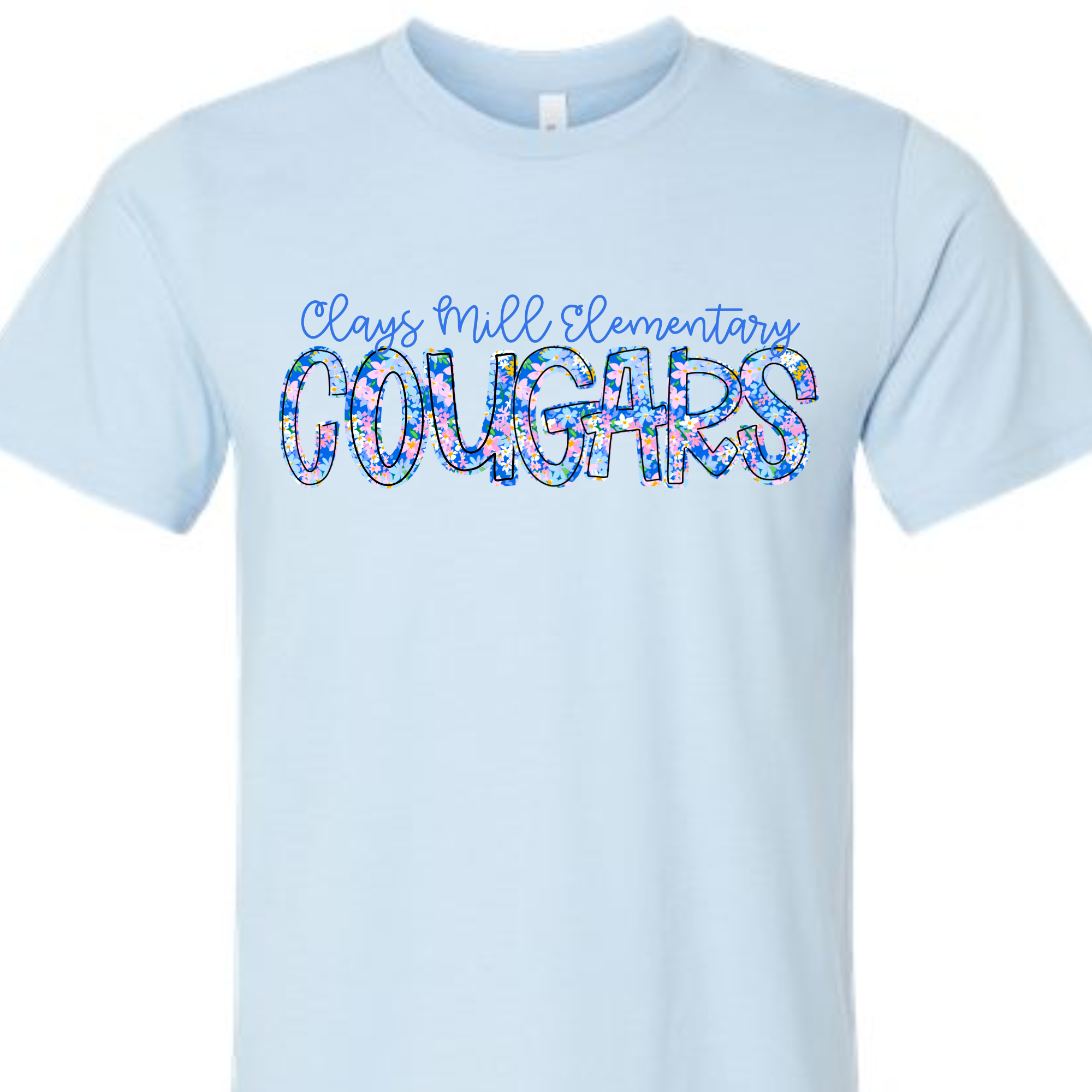 Floral Cougars Light Blue - SHORT SLEEVE