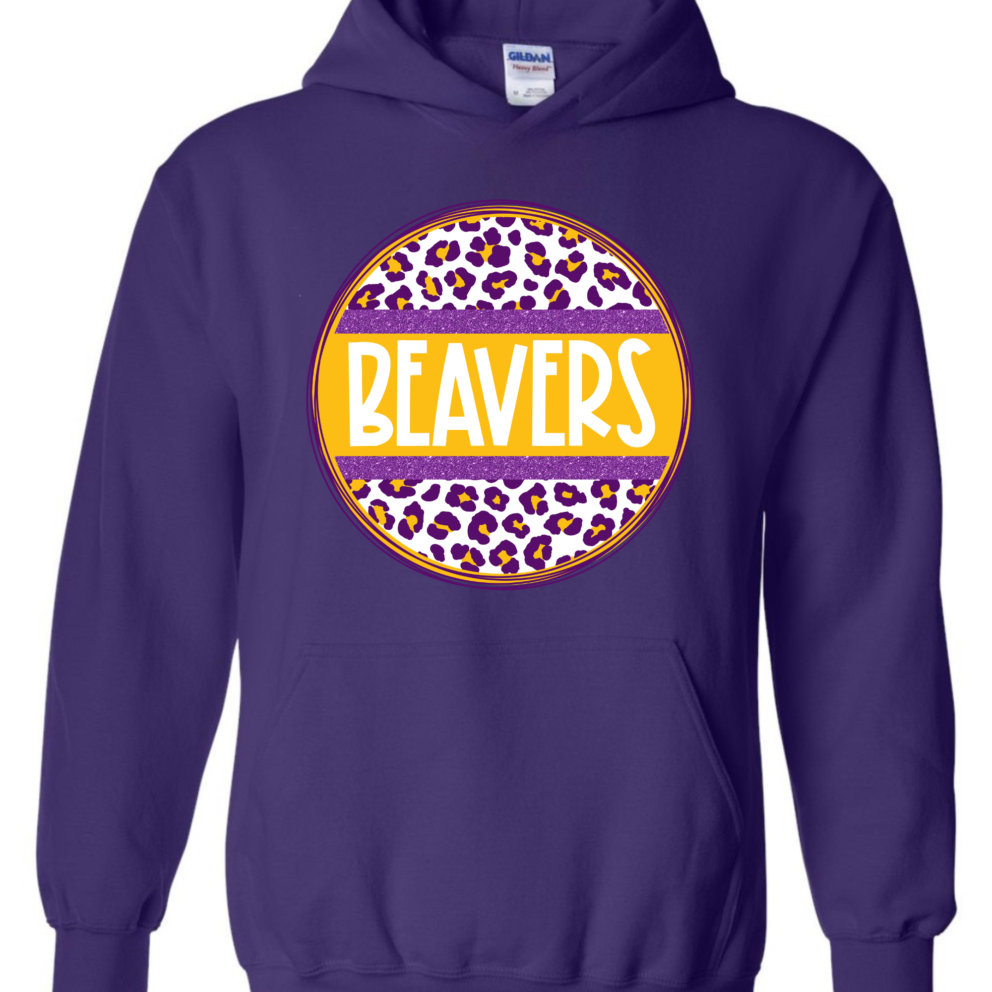 Leopard Circle Beavers - Purple SWEATSHIRT