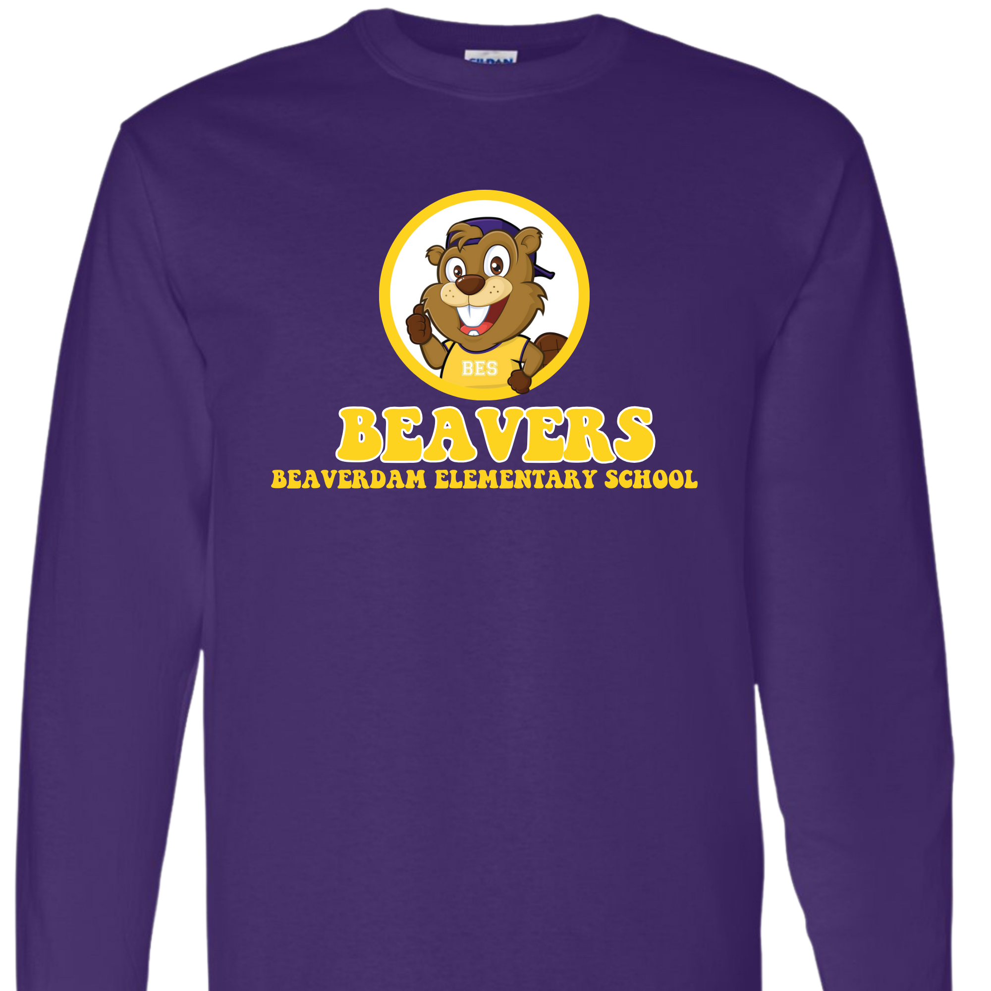 Retro Beavers - Purple LONG SLEEVE
