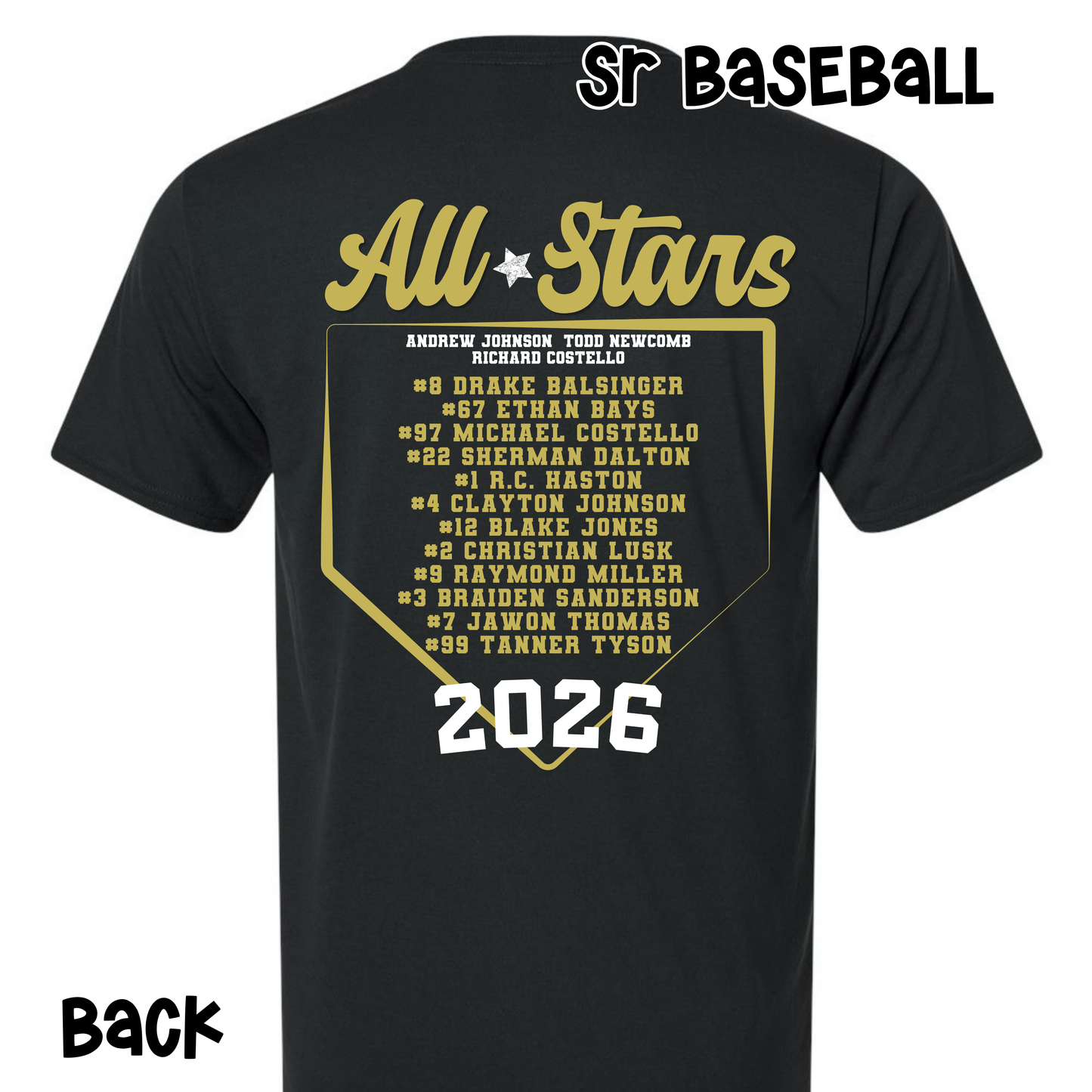 SR BASEBALL- All Stars Plate
