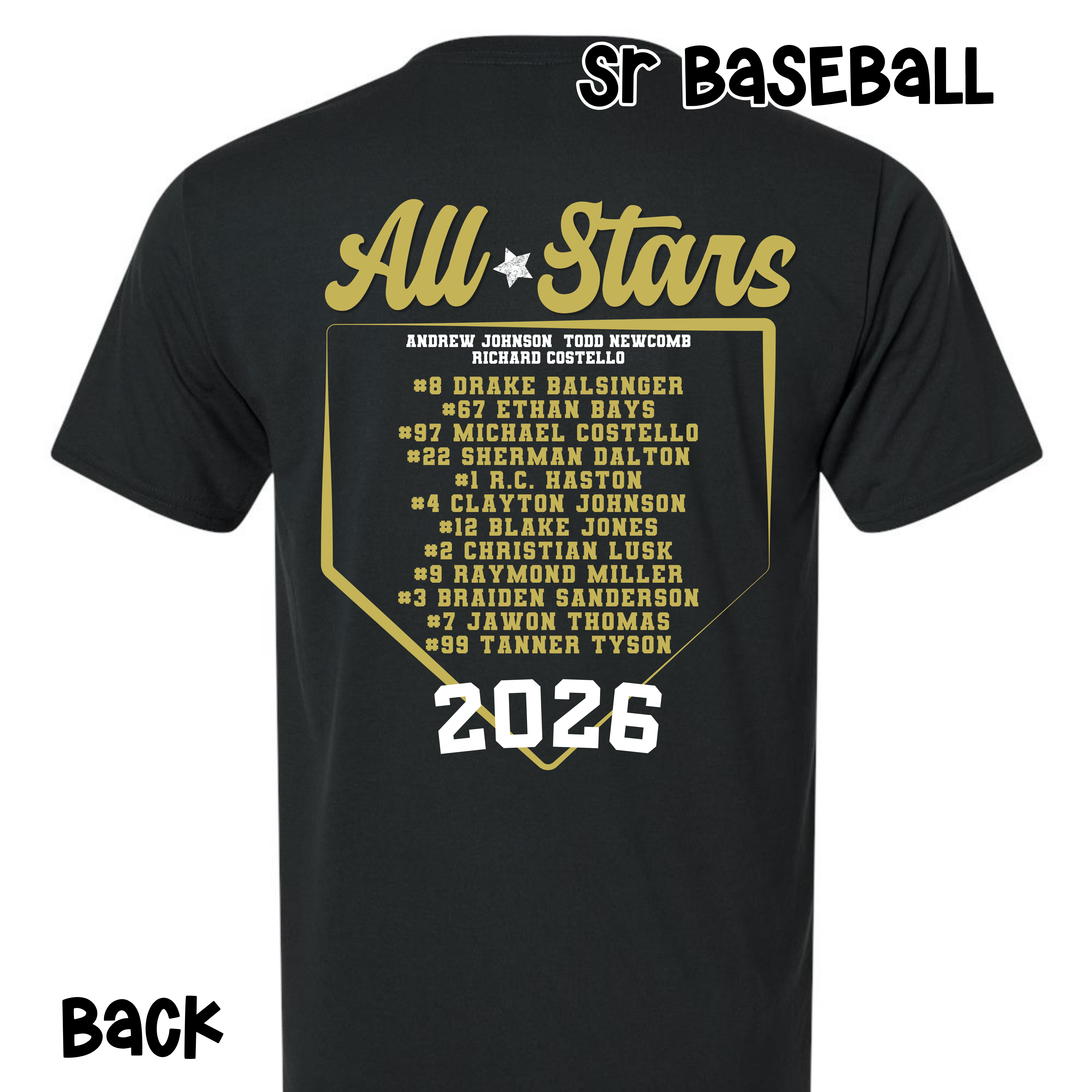SR BASEBALL- All Stars Plate
