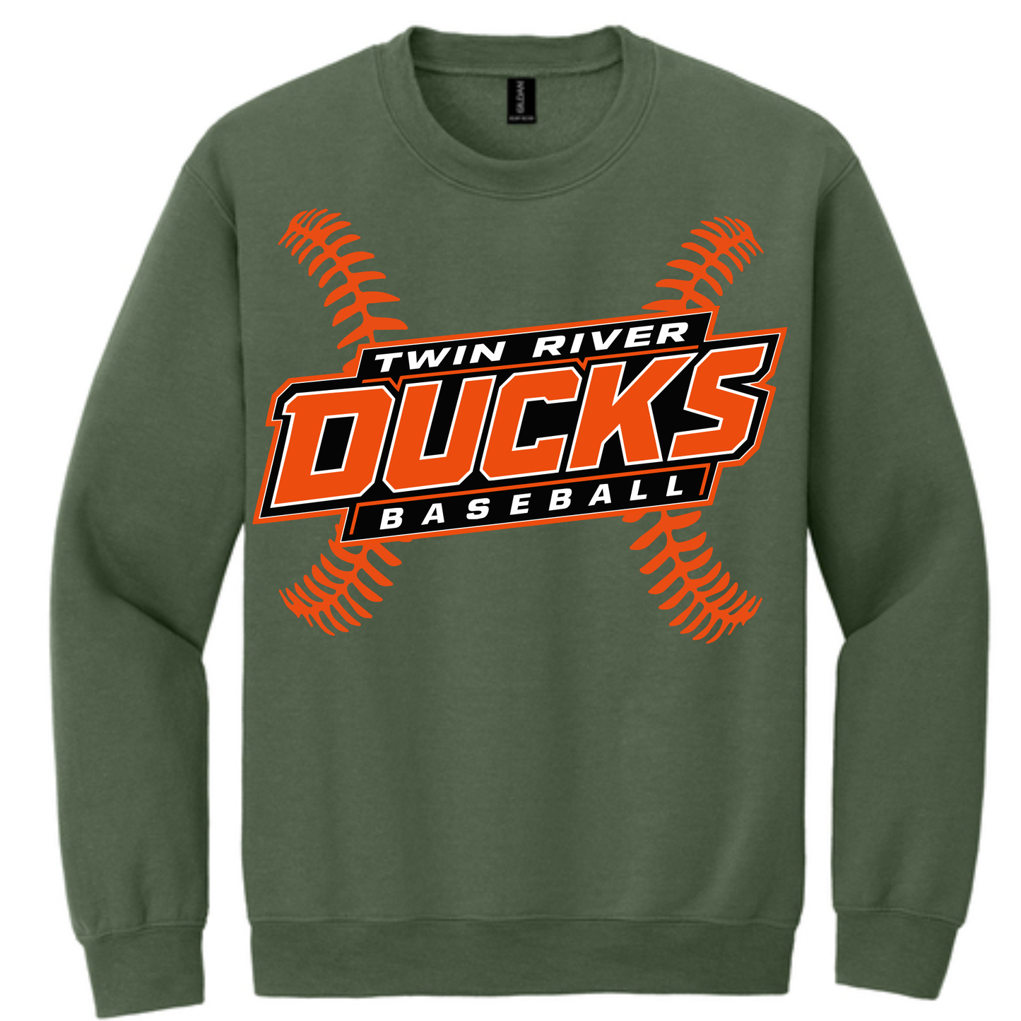 Baseball Seams Military Green Sweatshirt