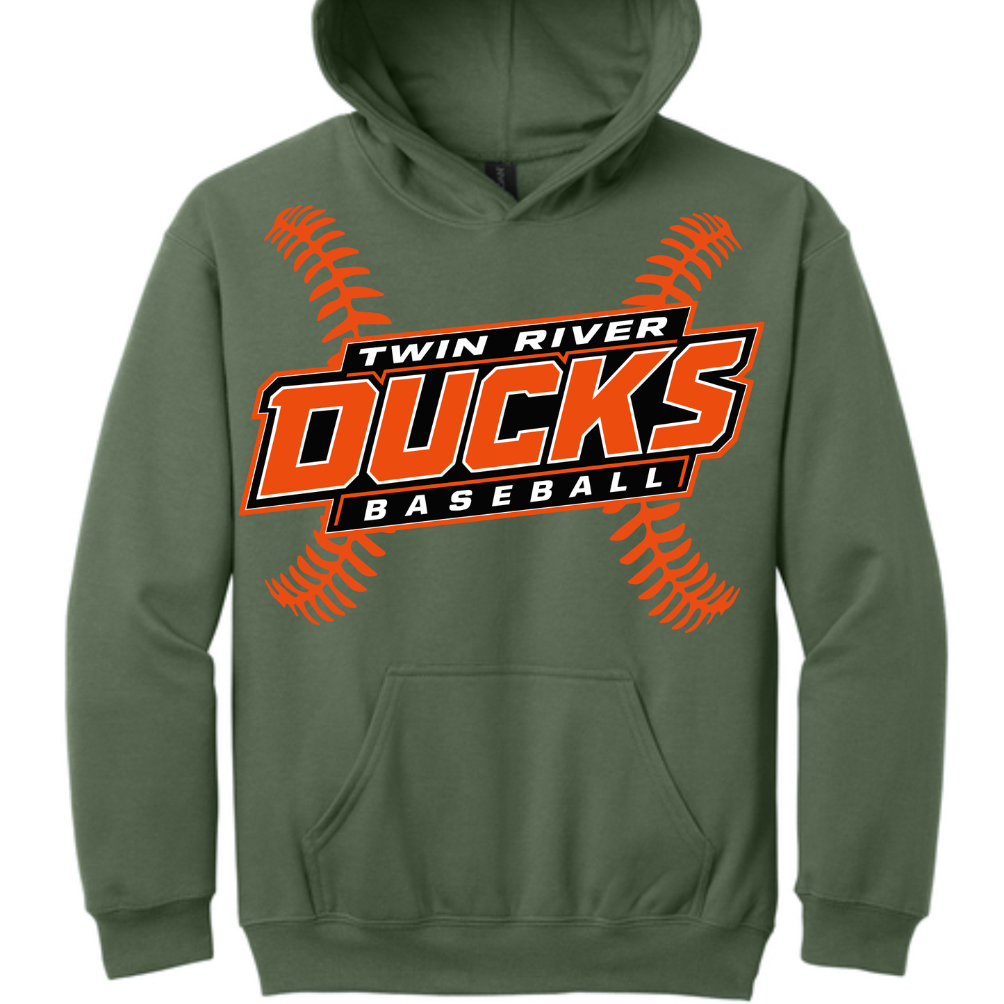 Baseball Seams Military Green Sweatshirt