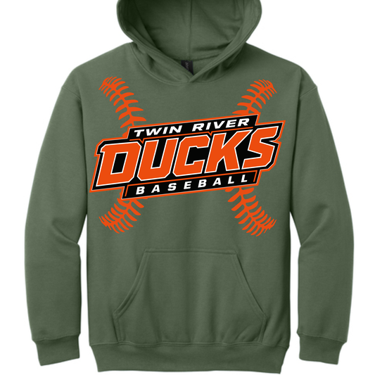 Baseball Seams Military Green Sweatshirt