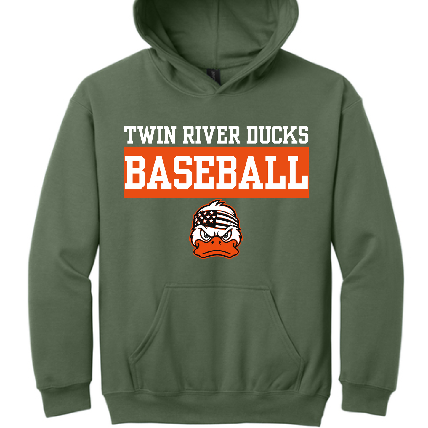 TR Ducks Baseball Military Green Sweatshirt
