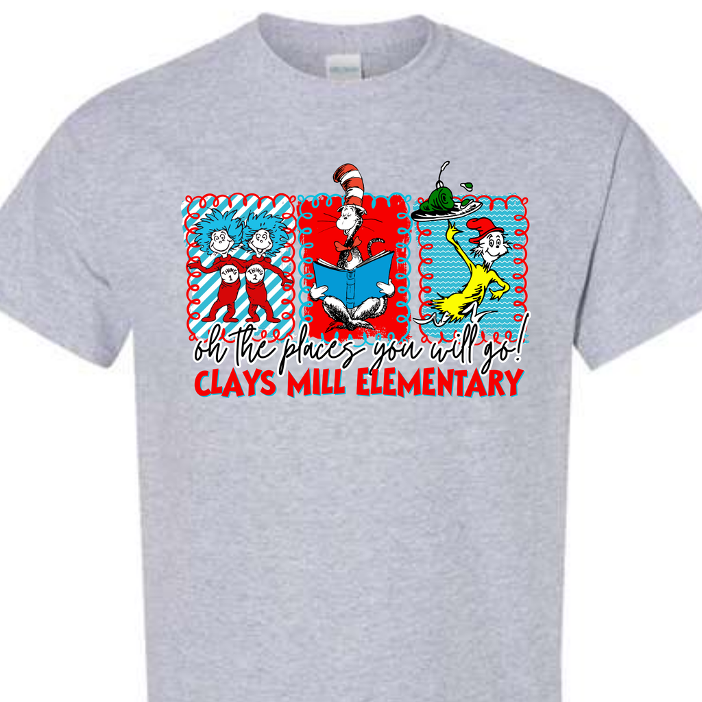 Oh the Places- Clays Mill Elementary- SHORT SLEEVE