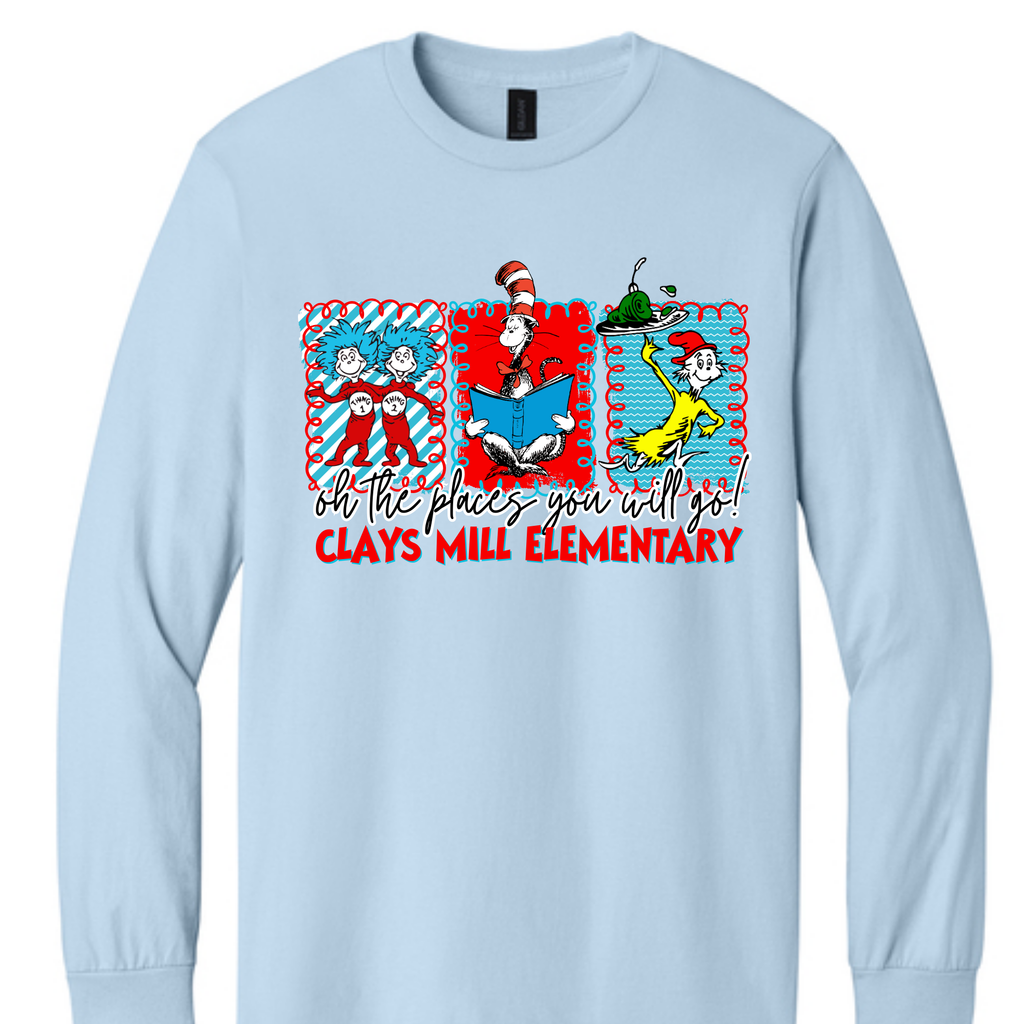 Oh the Places- Clays Mill Elementary- LONG SLEEVE