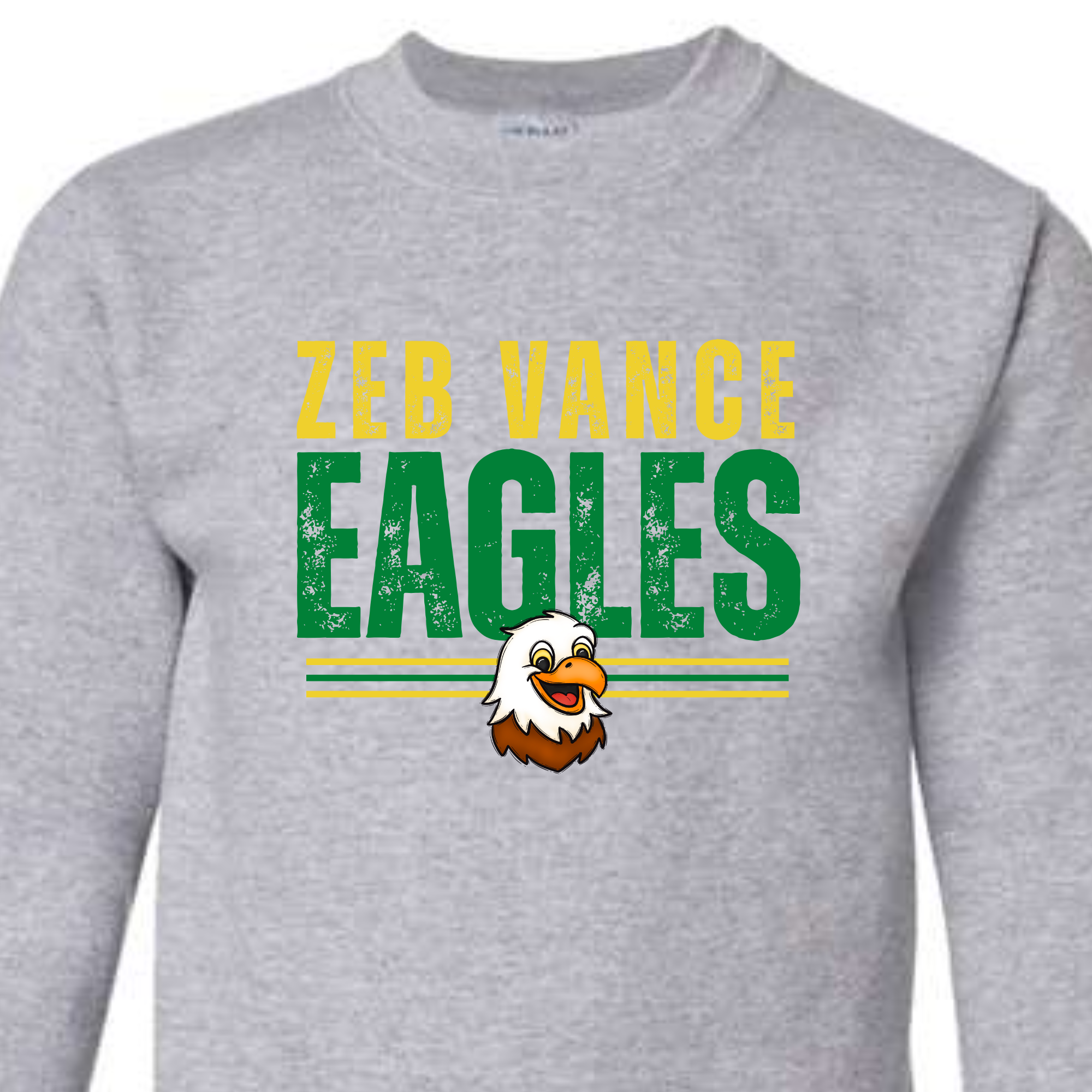 Distressed Eagles- Sport Grey CREWNECK SWEATSHIRT