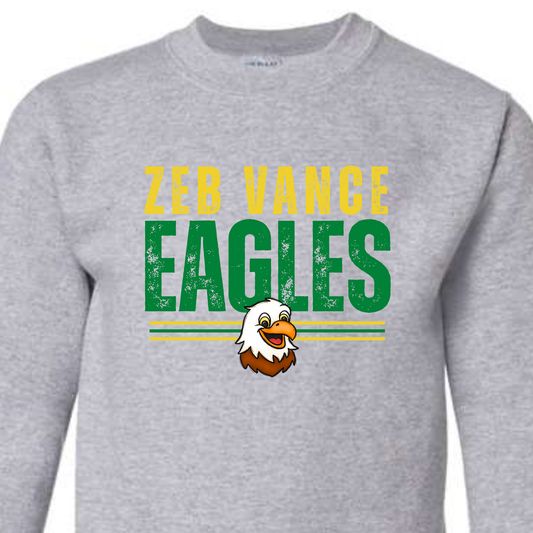 Distressed Eagles- Sport Grey CREWNECK SWEATSHIRT