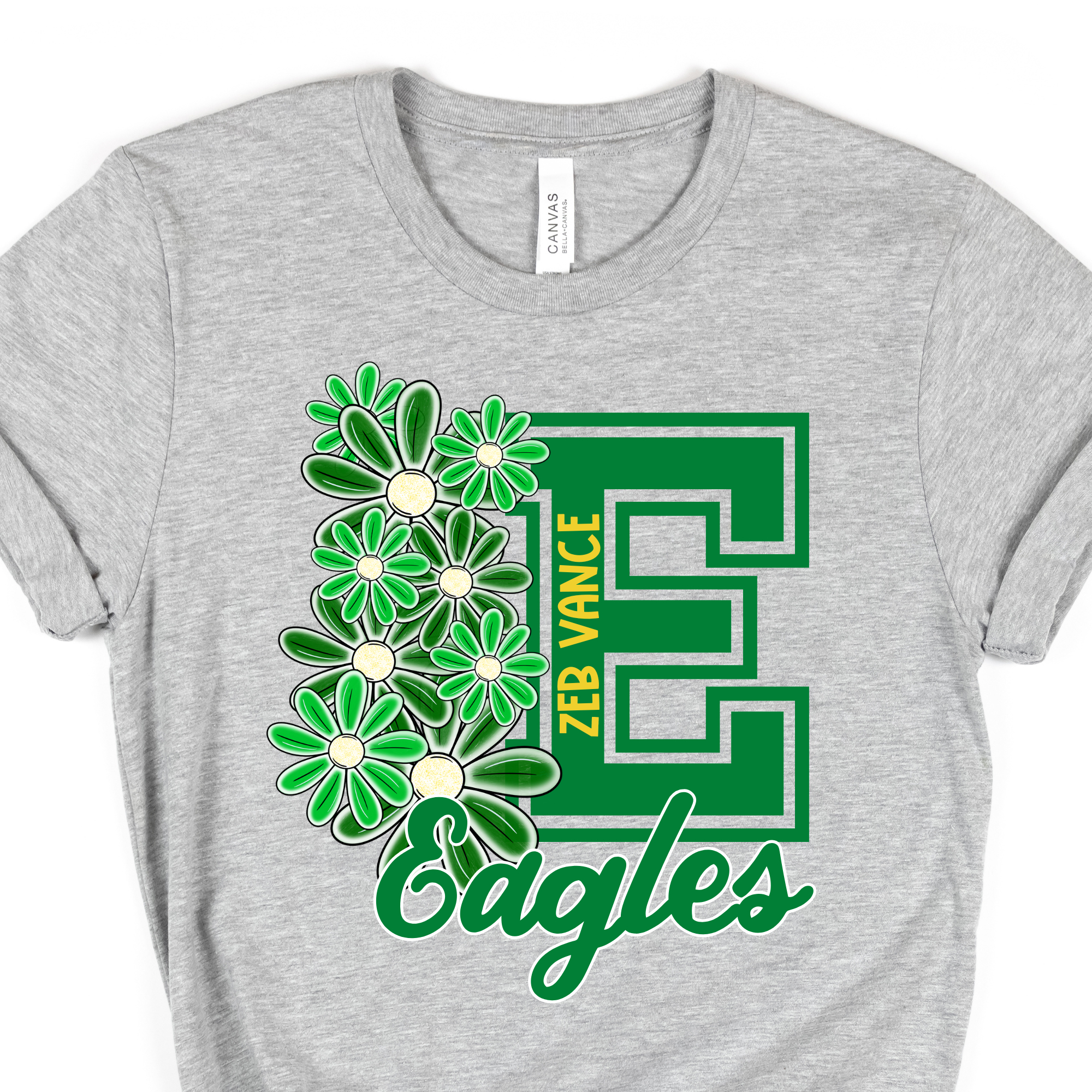Floral Eagles- Grey SHORT SLEEVE
