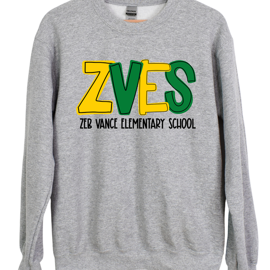 School Color Alpha- ZVES Grey SWEATSHIRT