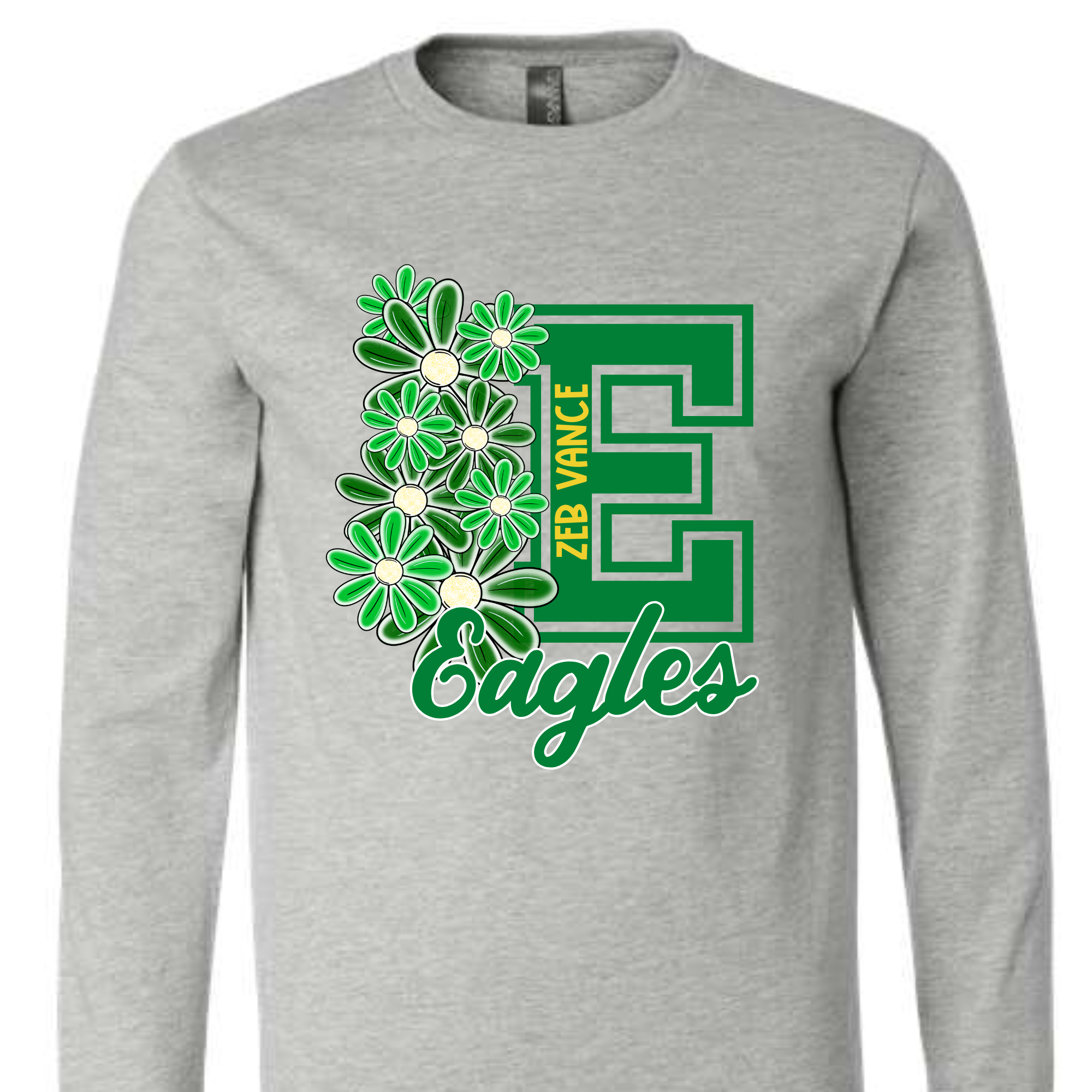 Floral Eagles- Grey LONG SLEEVE