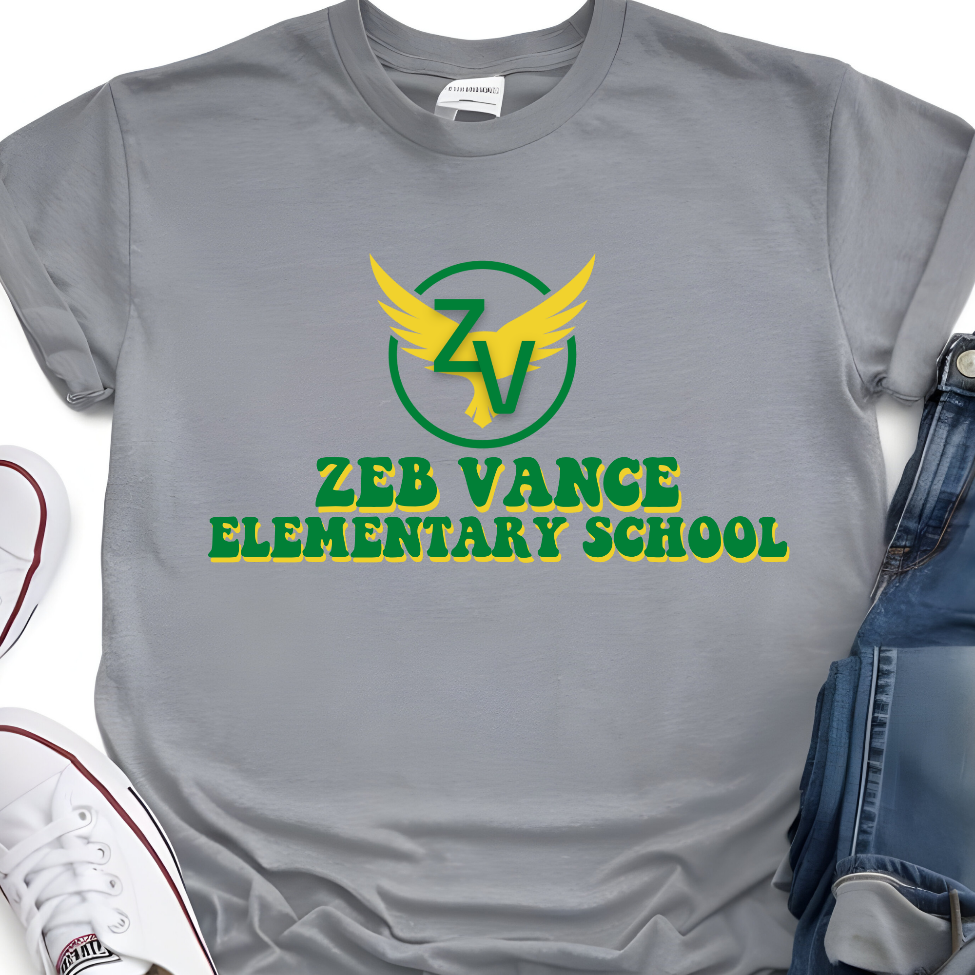 Zeb Vance Eagles- Comfort Color Grey SHORT SLEEVE